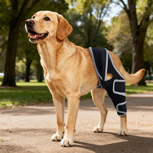 Miniatura 5 de Rodillera para perro para desgarro de ACL, soporte CCL para patas traseras/traseras con arnés y correas antideslizantes de ajuste ajustable, suave