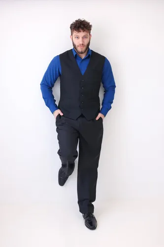 Miniatura 4 de COOFANDY Chaleco de traje casual para hombre, chaleco formal ajustado para negocios, chaleco de deshierbe