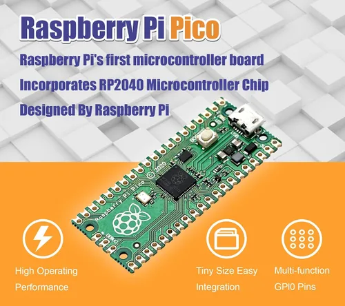 Miniatura 4 de 2 piezas de placa microcontrolador Raspberry Pi Pico con interfaces digitales flexibles Basado en chip RP2040 Procesador ARM Cortex M0+ de doble