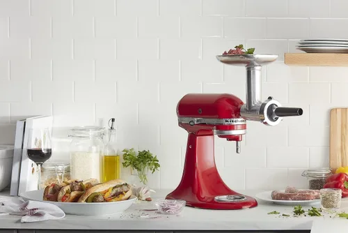 Miniatura 6 de KitchenAid KSM70SK - Mezclador de soporte elevador de tazón de 7 cuartos con batidor de doble borde flexible y accesorio de molinillo de alimentos