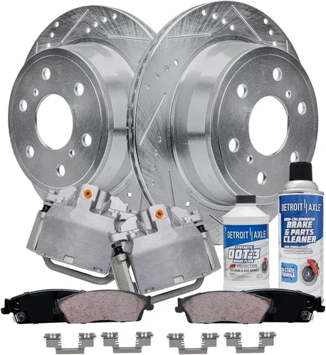 Miniatura 41 de Detroit Axle - Rotores de freno para Toyota Avalon 2020-2021 Camry 2020-2024, repuesto de rotores de freno de disco perforados y ranurados: rotor