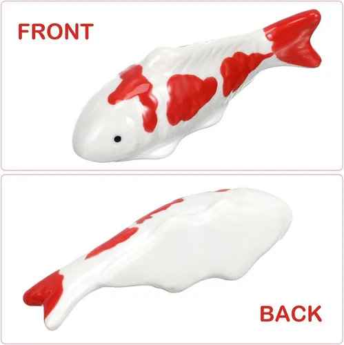 Miniatura 8 de Toddmomy Figuras flotantes de peces Koi, 3 piezas, adornos realistas de cerámica para acuario para peceras y estanques de jardín, accesorios
