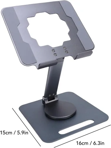 Miniatura 7 de Tyenaza Aluminum Alloy Tablet Stand Rotating Foldable Adjustable Desktop Phone Tablet Holder Hollow Out Heat Dissipation for Live Streaming Drawing
