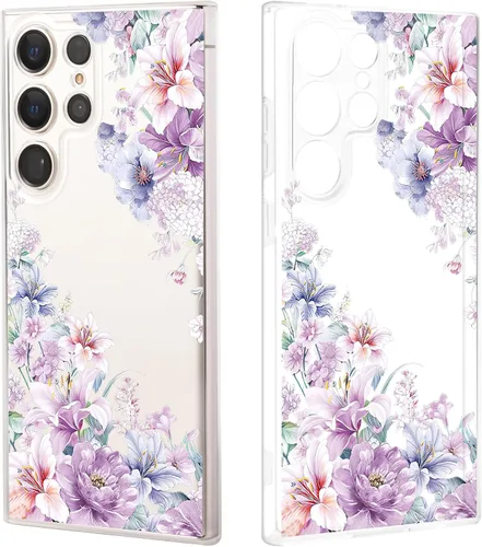 Miniatura 17 de Funda ultra transparente para Samsung Galaxy S23 con diseño de flores, TPU suave y delgado, patrón floral, transparente, funda protectora para niñas
