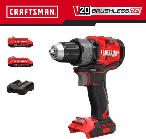 Miniatura 2 de CRAFTSMAN V20 Kit de taladro/destornillador de 1/2 pulgada con 2 baterías y cargador (CMCD725D2)