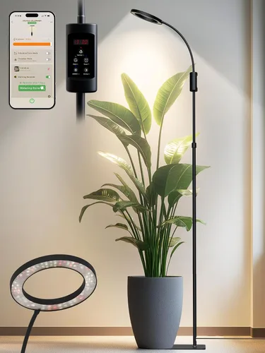 Miniatura 10 de Luces de Crecimiento Inteligentes para Plantas de Interior, 48W Luz de Planta de 2 Cabezales con Temporizador Automático, Luz LED de Crecimiento