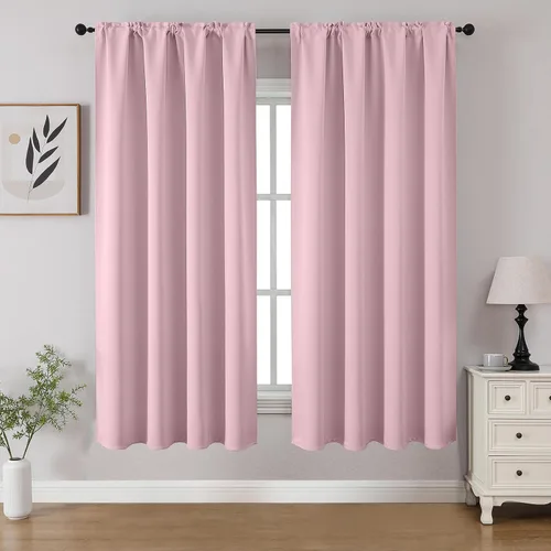 Miniatura 40 de CUCRAF - Cortinas opacas beige de 45 pulgadas, juego de 2 paneles con bolsillo para barra, cortinas para oscurecer dormitorios y sala de estar