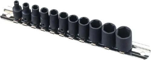 Genius Tools Juego de llaves de impacto Dr. SAE de 11 piezas de 1/4" TF-211S