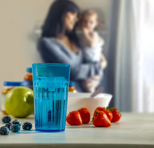 Miniatura 2 de Reflo Smart Cup - Paquete de vaso inteligente (azul, paquete de 1) Entrenamiento de destete Montessori para niños pequeños, diseño de vaso abierto 1