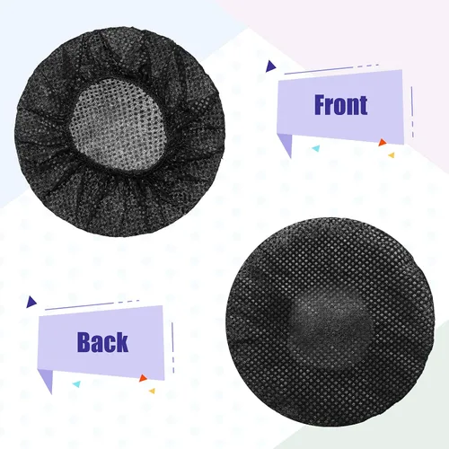 Miniatura 4 de BBTO 200 piezas desechables para audífonos, no tejidas, almohadillas sanitarias para la mayoría de auriculares en la oreja (S, 2.6 pulgadas, negro)