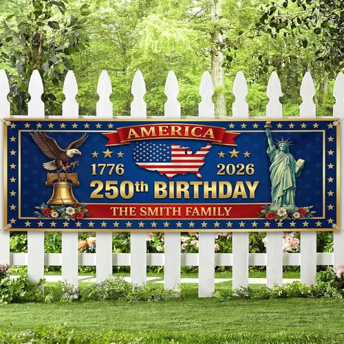 Miniatura 16 de Love Signal Bandera de Estados Unidos personalizada con el 250 aniversario, bandera estadounidense personalizada con imagen, decoración patriótica