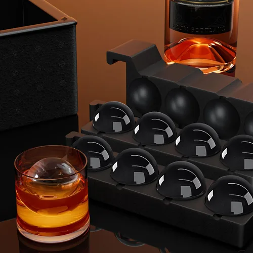 Miniatura 2 de Fabricador de Bolas de Hielo Transparente para Whisky: Bandeja de Cubitos de Hielo Circular FDDBI Hace Esfera de Hielo de 2 Pulgadas - Fabricador