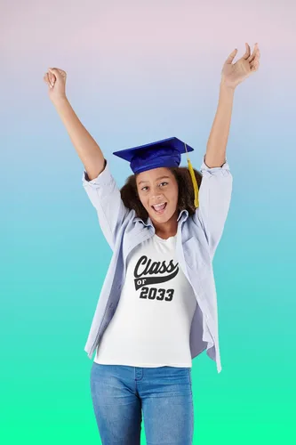 Miniatura 7 de Graduation Iron On Transfer, Class of 2033 Tshirt Decal, High School College Senior Shirt Sticker, HTV Graduate Patch, Pick Size Color, Iron-On Gold