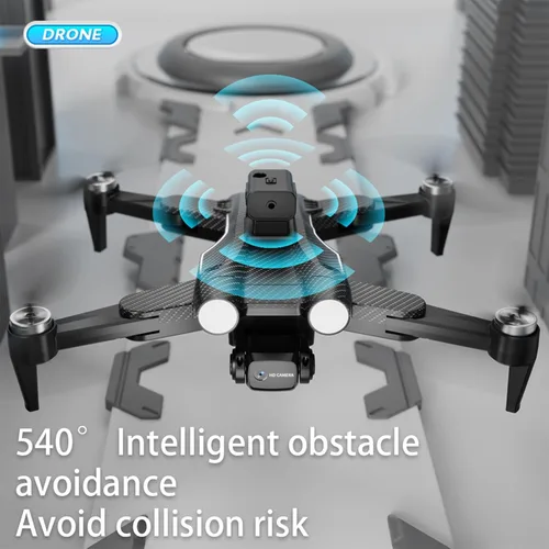 Miniatura 3 de Drone sin escobillas con cámara ESC FPV plegable con funda de transporte, giro de 360°, regalos de juguetes para niños y adultos, flujo óptico