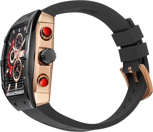 Miniatura 8 de Watches for Men Original Analog Quartz Waterproof Sport Mens Watches Tonneau Chronograph Luminous Fashion Unique Casual Watch with Silicone Strap