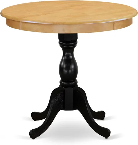 Miniatura 23 de East West Furniture AMT-ABC-TP - Mesa de cocina moderna y antigua, mesa de comedor redonda con base de pedestal, 36 x 36 pulgadas, crema