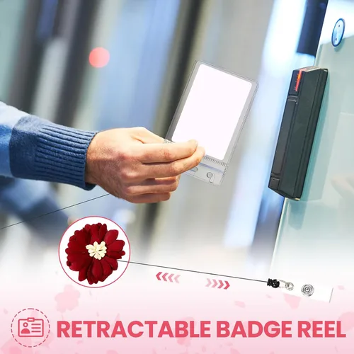 Miniatura 5 de Boao 10 soportes retráctiles para tarjetas de identificación con clip de cocodrilo con clip de cocodrilo para tarjetas
