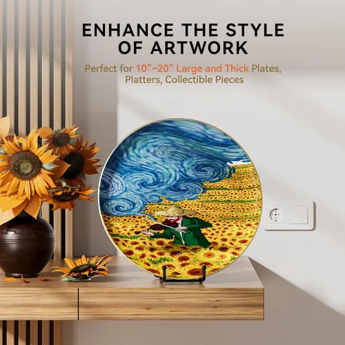 Miniatura 4 de IPAME Soportes para platos grandes de 10 pulgadas para exhibición - Soporte de exhibición de metal para platos + Caballetes pequeños soporte
