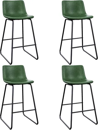 Miniatura 38 de Bar Stools Set of 2, 26 Inches Counter Height Bar Stools with Back, Modern Faux Leather Barstools with Metal Legs and Footrest, Bar Chairs for