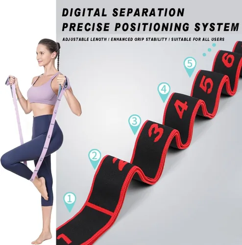 Miniatura 5 de Banda de resistencia de fitness para estiramiento y yoga, banda de resistencia elástica numérica con marcas claras, bandas elásticas de 3 unidades SA