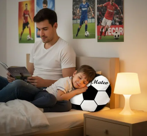 Miniatura 7 de Almohada de pelota de fútbol personalizada con número de nombre, regalo deportivo personalizado para niños y niñas, cojín de fútbol de felpa