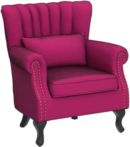 Miniatura 5 de Silla decorativa moderna de mediados de siglo, sillón tapizado, cómodo sofá individual de tela de terciopelo con respaldo forrado para espacios Rosa