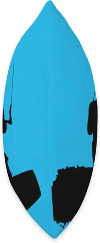 Miniatura 2 de Kitesurf Gifts and Surf Lover Tees by taiche Kitesurfer Surfing A Wave Artistic Black Silhouette Throw Pillow, 16x16, Multicolor
