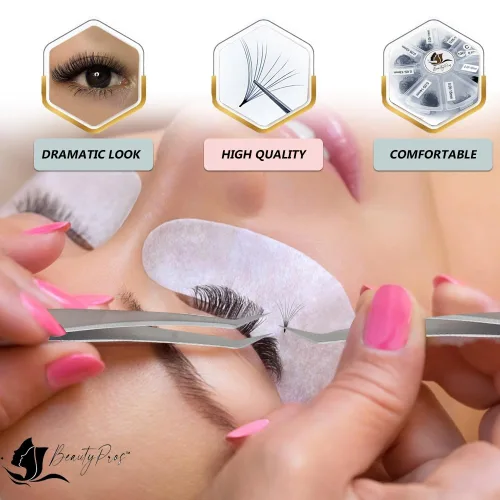 Miniatura 4 de Kit de extensiones de pestañas prefabricadas 10D, bandeja mixta 5D, 1000 abanicos de pestañas prefabricados, abanicos de pestañas puntiagudas hechas