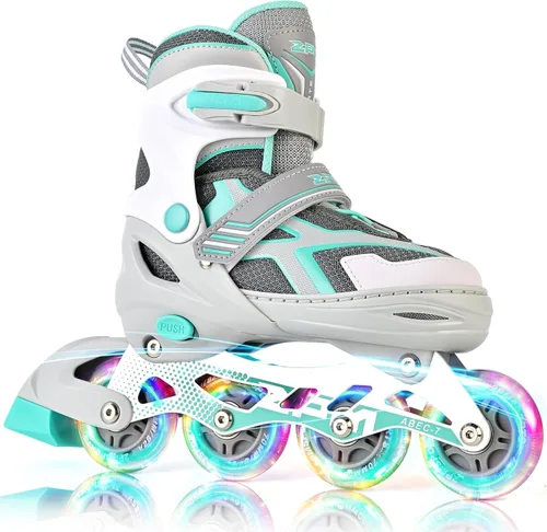 Miniatura 17 de 2PM SPORTS - Patines en línea ajustables Torinx verde para niños, patines divertidos para principiantes para niños, jóvenes, niñas, hombres