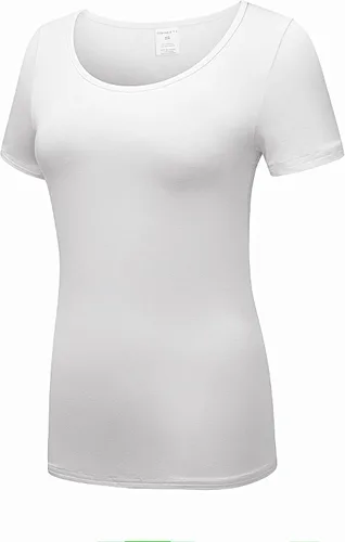 Miniatura 2 de Playera de manga corta, de OThread & Co., playera básica con cuello bote, para mujer