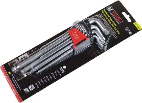 Miniatura 3 de K Tool 75450 - Juego de extractor de tornillos hexagonales dañados, rango métrico de 9 piezas de 0.059 in a 0.394 in, extractores de extremo