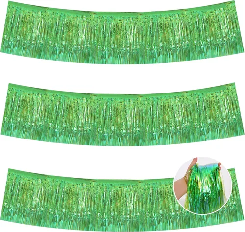 Miniatura 69 de BEISHIDA 3 Paquetes de Guirnalda de Flecos de Lámina Metálica Arcoíris Oscuro para Colgar en la Pared, Banderas de Oropiel para Halloween, Flotas