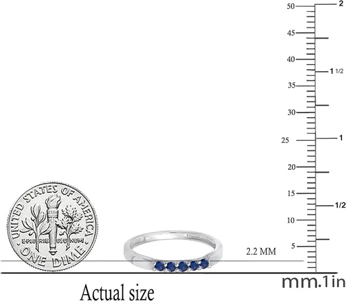 Miniatura 143 de Dazzlingrock Collection Anillo de boda redondo de 5 piedras preciosas o diamantes para mujer en oro macizo de 10 K/14 K/18 K