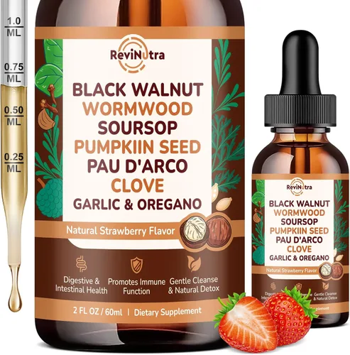 16 en 1 Ajenjo Negro Nuez Clavo Limpiar para Humanos Gotas Líquidas con Aceite de Guanábana de Orégano Semilla de Calabaza PAU D'arco Ajo para