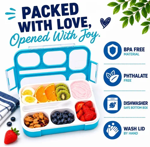 Miniatura 7 de Fiambrera BENTO para niños, fiambrera para mujer, adultos, recipiente para guardar la comida hermético Fiambreras para raciones planificadas