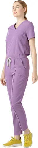 Miniatura 6 de Mediclo Pantalones médicos médicos para mujer - Sicilia 7 bolsillos Pintuck pierna cónica ecológica sostenible FYSEL tela ropa de trabajo
