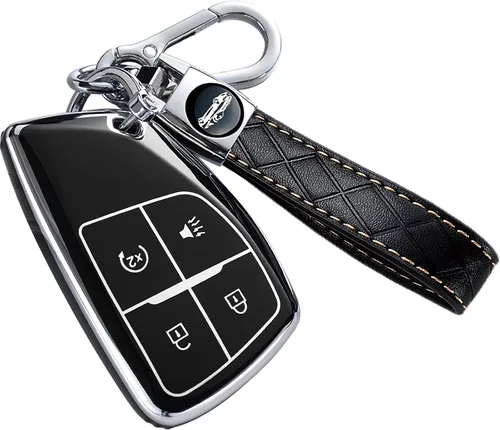 Funda para llavero Chevy con llavero, funda de TPU suave para Colorado Equinox Silverado, para GMC Canyon Sierra Remote Smart Key Holder (4 botones,