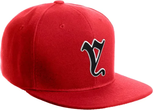 Miniatura 833 de Daxton Gorra clásica con visera de billete plano con letras del alfabeto inglés antiguo de la A a la Z