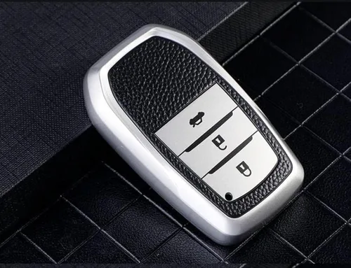Miniatura 11 de DOUKI Leather TPU Car Key Cover Case Holder, for Toyota RAV4 Crown Hilux Fortuner Innova Camry Land Cruiser Prado Yaris Corolla 55 50