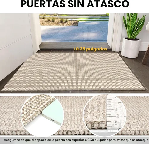 Miniatura 3 de IOHOUZE Alfombra lavable de 2 x 6 pies antideslizante para pasillos, entrada, interiores, alfombras de cocina, alfombra tejida de algodón