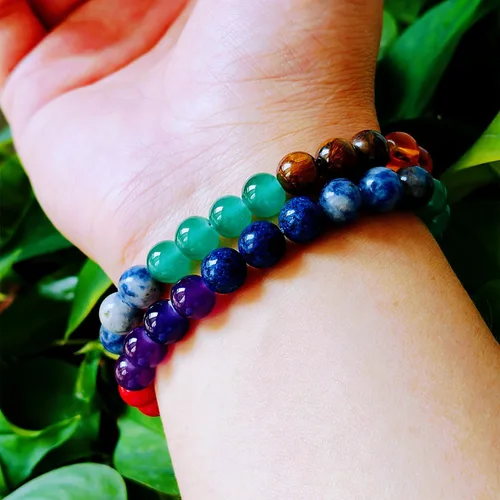 Miniatura 13 de Pulseras de triple protección con piedra de ojo de tigre de obsidiana negra con hematita para hombres y mujeres, pulsera de piedra curativa
