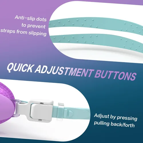 Miniatura 7 de VegoVia Gafas de natación para adultos para hombres y mujeres, gafas de natación para piscina, antiniebla/UV, gafas de natación con estuche Violeta