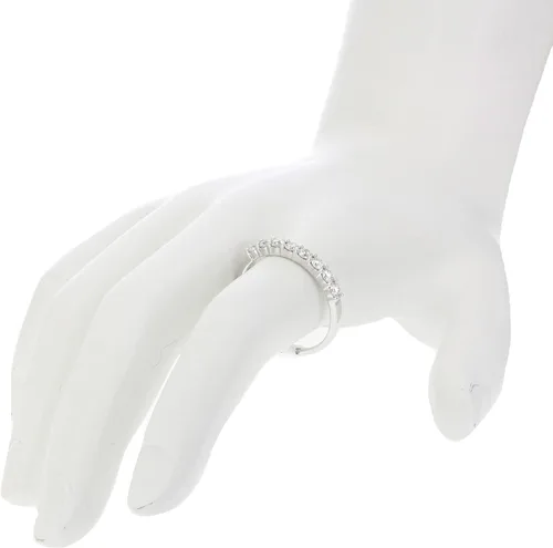 Miniatura 4 de Vir Jewels Anillo de boda de diamante 12 cttw en oro blanco de 14 quilates, engaste de 8 piedras
