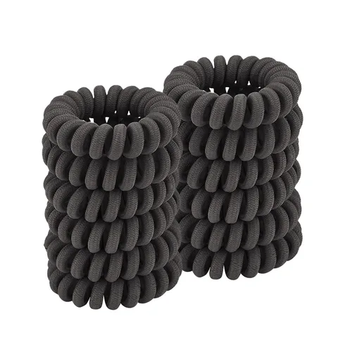 Miniatura 32 de Lazos para el cabello en espiral para soportes gruesos para cola de caballo (paño marino, 12 piezas) – sin arrugas para todo tipo de cabello Tela