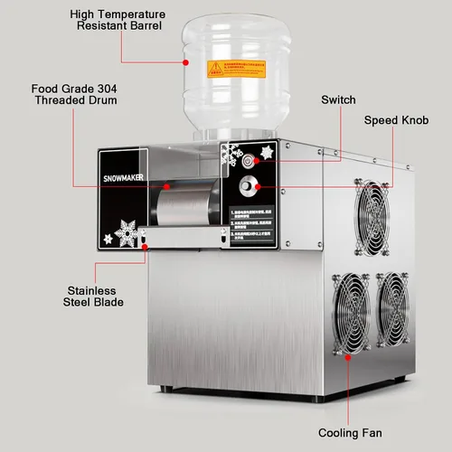 Miniatura 3 de Máquina de afeitar de hielo eléctrica comercial Máquina de afeitar de hielo de copo de nieve trituradora de hielo Afeitadora Compresor de calidad