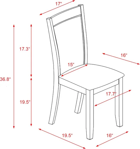 Miniatura 15 de East West Furniture F2MZ7-748 - Juego de mesa y sillas de cocina de 7 piezas que consta de una mesa redonda de comedor con pedestal y 6 sillas