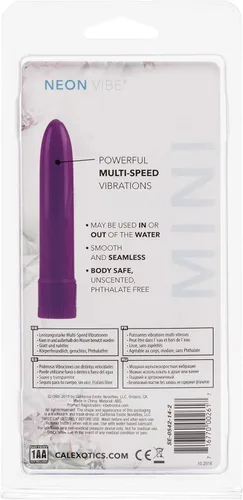 Miniatura 6 de CalExotics Mini Neon Multi-Speed Vibe, Morado Púrpura