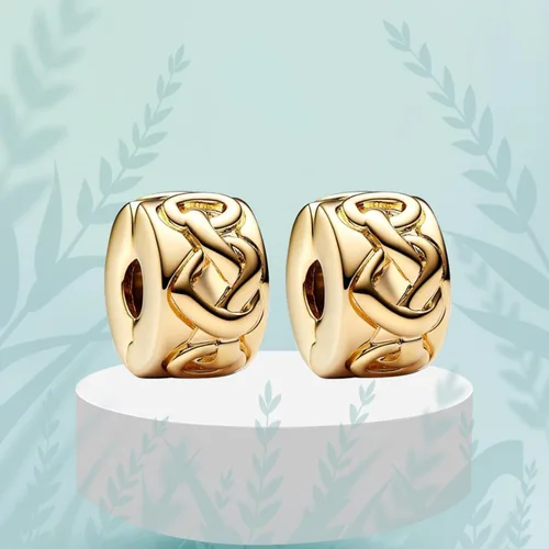 Miniatura 54 de Dijes de plata de ley 925 con diseño de oso dorado para mujer, pulseras y collares, regalos para familiares y amigos, 3 piezas/paquete