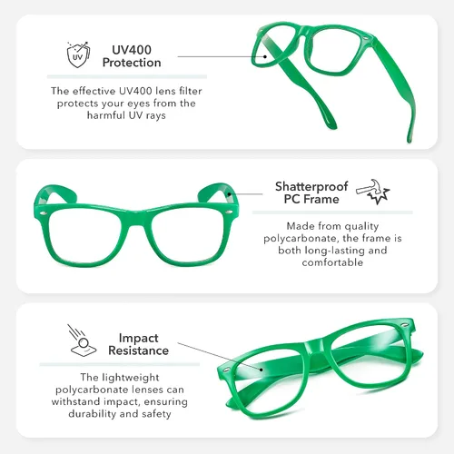 Miniatura 3 de LEICO FASHION Lentes transparentes sin receta retro para hombres y mujeres lentes falsos para disfraz de cosplay