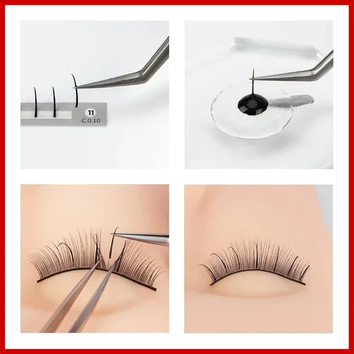 Miniatura 8 de THE LASH SUPPLY Spikes - Extensiones de pestañas profesionales, rizo C/D, 0.39-0.71 pulgadas de longitud, 0.07 de grosor, 16 líneas de pestañas
